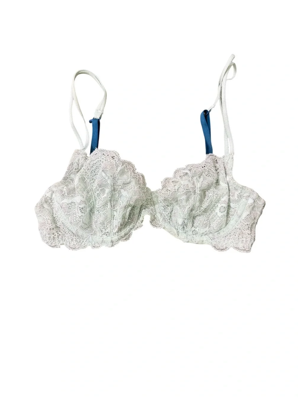 PINK Victoria’s Secret Unlined Lace Underwire Bra 32C Mint Blue